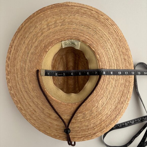 Tula Lifeguard Palm Straw Sun Hat S/M Unisex UPF 50+ Protect Chinstrap Wide Brim - Picture 13 of 13